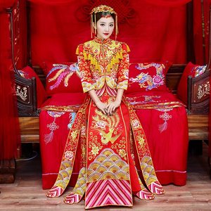 秀禾服婚纱2018新娘古代中式新款结婚嫁衣和服中国风礼服凤冠霞帔