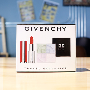 纪梵希口红n37朱砂砖红四宫格散粉1号色套装限量版两件套盒送女友