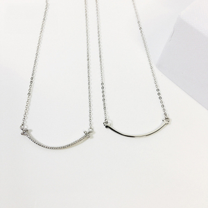 unnatural石原里美金秘书同款笑脸项链女纯银玫瑰金tf微笑锁骨链