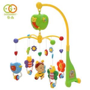 谷雨婴儿床铃3-6个月新生儿玩具0-1岁益智早教音乐旋转摇铃床头铃