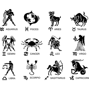 星座元素贴纸合集素材图片十二生肖动漫绘画素描图片插画人物头像