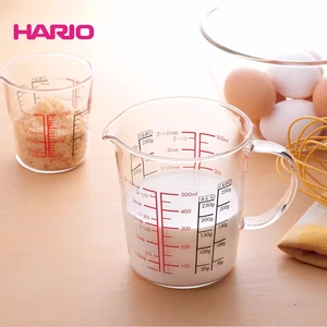 UShop日本HARIO好璃奥 耐热玻璃量杯 轻薄烘焙量杯 200ml 500ml