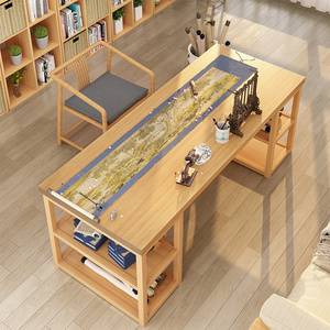 案国学桌榆木书画桌简约毛笔写字台中式书法桌家用非职业超神3410