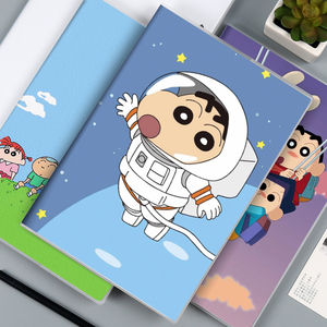 动画儿童学生文具蜡笔小新周边加厚胶套笔记本日记本子记事簿定制