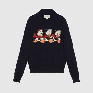 欧洲代购 gucci古琦 黑色帽衫卫衣迪士尼三只唐老鸭