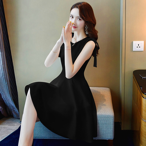 法式黑色修身性感连衣裙高级感女夏季2024新款小个子气质礼服裙子