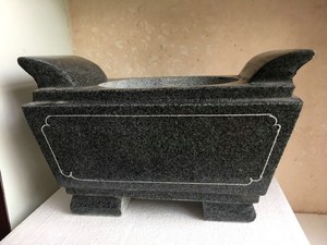 25cm青石长方形香炉烧香祭祀石头香炉寺庙拜佛家用石香炉惠安石雕