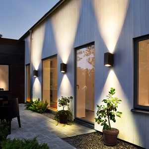 户外壁灯防水庭院洗墙灯双头室外装饰氛围灯led上下发光壁灯射灯