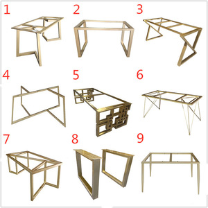 定制铁艺桌腿支撑架吧台餐台脚岩板茶几办公桌不锈钢框架金属底架