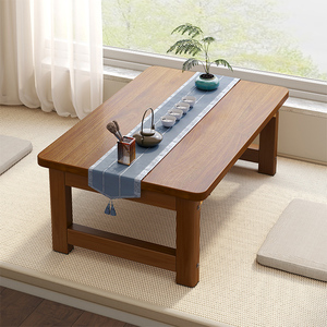 飘窗小桌子炕桌家用实木榻榻米小茶几折叠桌床上学习书桌电脑矮桌