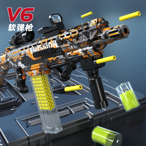 V6电动高速连发软弹枪儿童玩具枪小男孩成人M416仿真机关枪模型抢