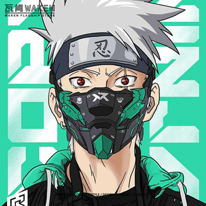 火影忍者卡卡西潮牌联名宽松短袖t恤男装上衣服休闲纯棉夏季动漫