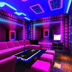 科技感时空隧道墙纸歌舞厅沙发背景墙布ktv酒吧包房网吧装修壁纸