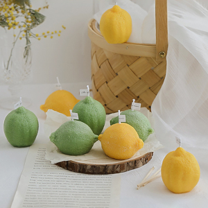 北欧柠檬香薰蜡烛创意家居浪漫烛光晚餐蜡烛装饰品拍摄道具伴手礼