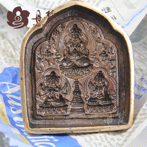 丹梵 尼泊尔精品手工佛像模具 纯铜擦擦长寿三尊 宗
