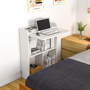 可折叠书桌书柜一体家用办公桌小户型省空间学生隐形收纳柜多功能