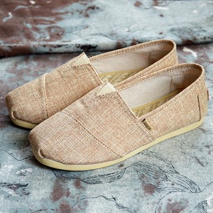高端亚麻鞋男士低帮休闲鞋透气一脚蹬古人m布懒子复鞋平底渔夫奢