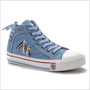 高筒布鞋女中学生黑白高腰帆布鞋大童高帮球鞋少女孩白鞋高邦校园