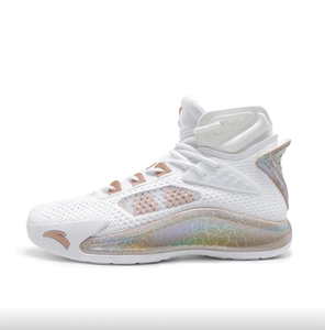 安踏 kt5 高帮 白色 玫瑰金 112031101-4