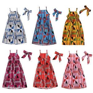 非洲波西米亚风格长吊带裙子宝贝儿童欧美女童连衣长裙子童装