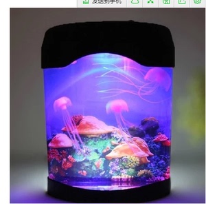 仿真电子鱼缸水母水族箱六一儿童节生日礼物小孩创意玩具桌面摆件