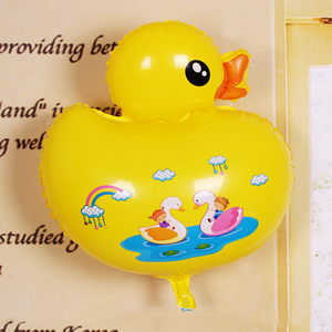 铝膜气球 太空球 大黄鸭小黄鸭子可以绑托杆 新款 卡通铝箔气球