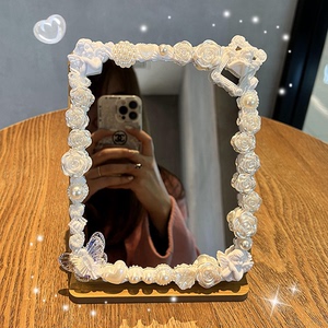 相框小花儿童无毒橡皮泥镜子装饰边框手工diy材料包tb45939630418