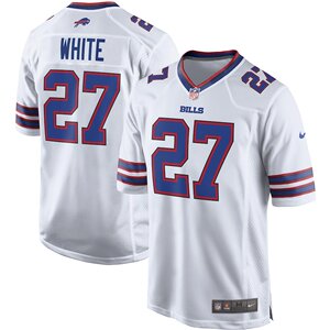nfl布法罗比尔buffalo bills 橄榄球服27号tredavious white球衣