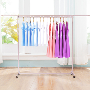 晾衣架落地折叠单杆式移动阳台卧室晒衣服架子室内晾衣杆挂衣架子