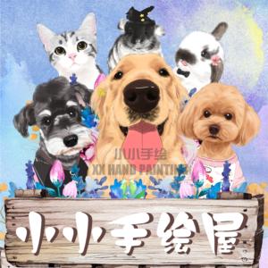 宠物动物猫咪狗狗半写实插画q版卡通转手绘头像画像设计定制