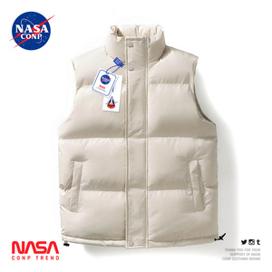 NASA CONP联名立领羽绒棉衣马甲秋冬纯色简约潮工装无袖袄子外套