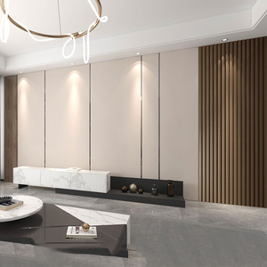 现代轻奢电视背景墙硬包金属条床头沙发背景墙隐形门护墙板软硬包