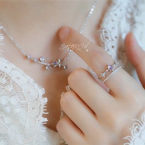 sharow「幸运星芒」星星六芒星925银项链戒指日系小众轻奢锁骨链