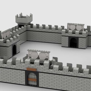 中国古代城墙兼容乐高小颗粒积木玩具拼插城门楼房汉代三国玩具