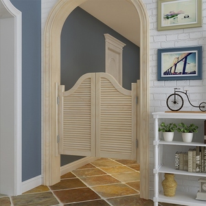 复古牛仔百叶门双向自由进出吧台回弹门酒吧双开门厨房阳台隔断门