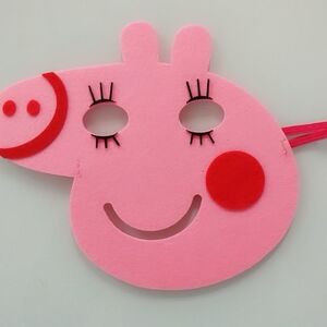 儿童小猪佩奇面具成人表演头饰小猪佩奇不织布手工制作环保道具