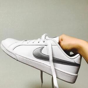 韩国直邮*nike耐克 court royale sl 白色银勾男女板鞋749867-100