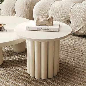 法式奶油风圆形极简茶几小户型客厅家用轻奢边几个性创意新款桌子