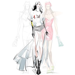 00我又想不出名字淘宝服装设计师虚线人体绘画笔记本 设计专业女装