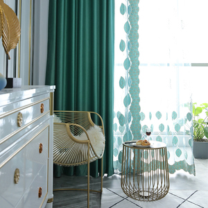 加厚遮光绿色窗帘