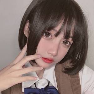 假发女短发日式姬发式公主切jk假毛圆脸可爱学生波波头逼真全头套