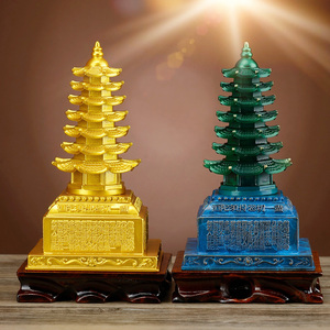 复古风铜器僧伽吒经塔仿古舍利塔摆件客厅书房装饰品礼品