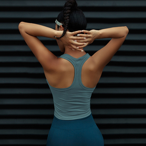 fitlife工字运动背心女紧身显瘦跑步健身服裸感美背瑜伽服背心式