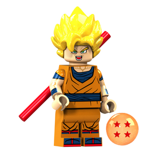 第三方七龙珠超级赛亚人xp024孙悟空拼装moc积木人仔玩具兼容乐高