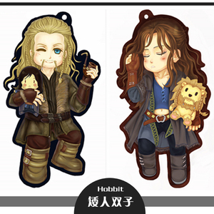 弥世 完售展示 魔戒霍比特人fili菲力 kili奇力双面滴胶钥匙扣卡