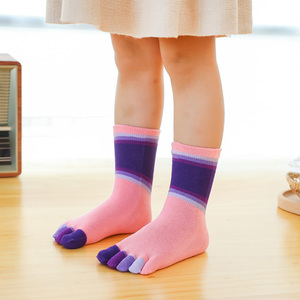 儿童五指袜2-12岁中筒纯棉秋冬男童女童透气分趾袜小孩宝宝脚趾袜