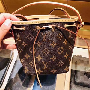 代购 lv/路易威登女包经典nano noe老花小水桶包单肩斜挎包m41346