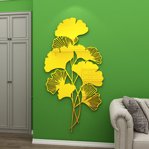 床头客厅电视背景墙新中式3d立体墙贴银杏叶壁纸自粘tb95007231112