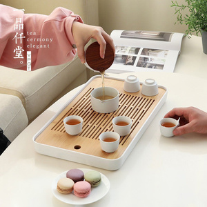 一品仟堂茶盘茶海储水日式客厅功夫茶具现代家用简约托盘茶台套装