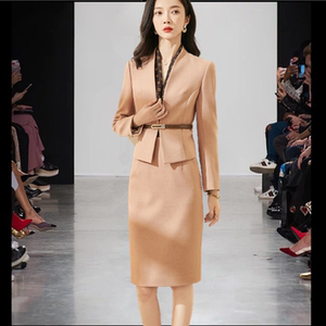 阿玛尼女装专柜正品代购2022春新款时尚半身裙小西装职业两件套装